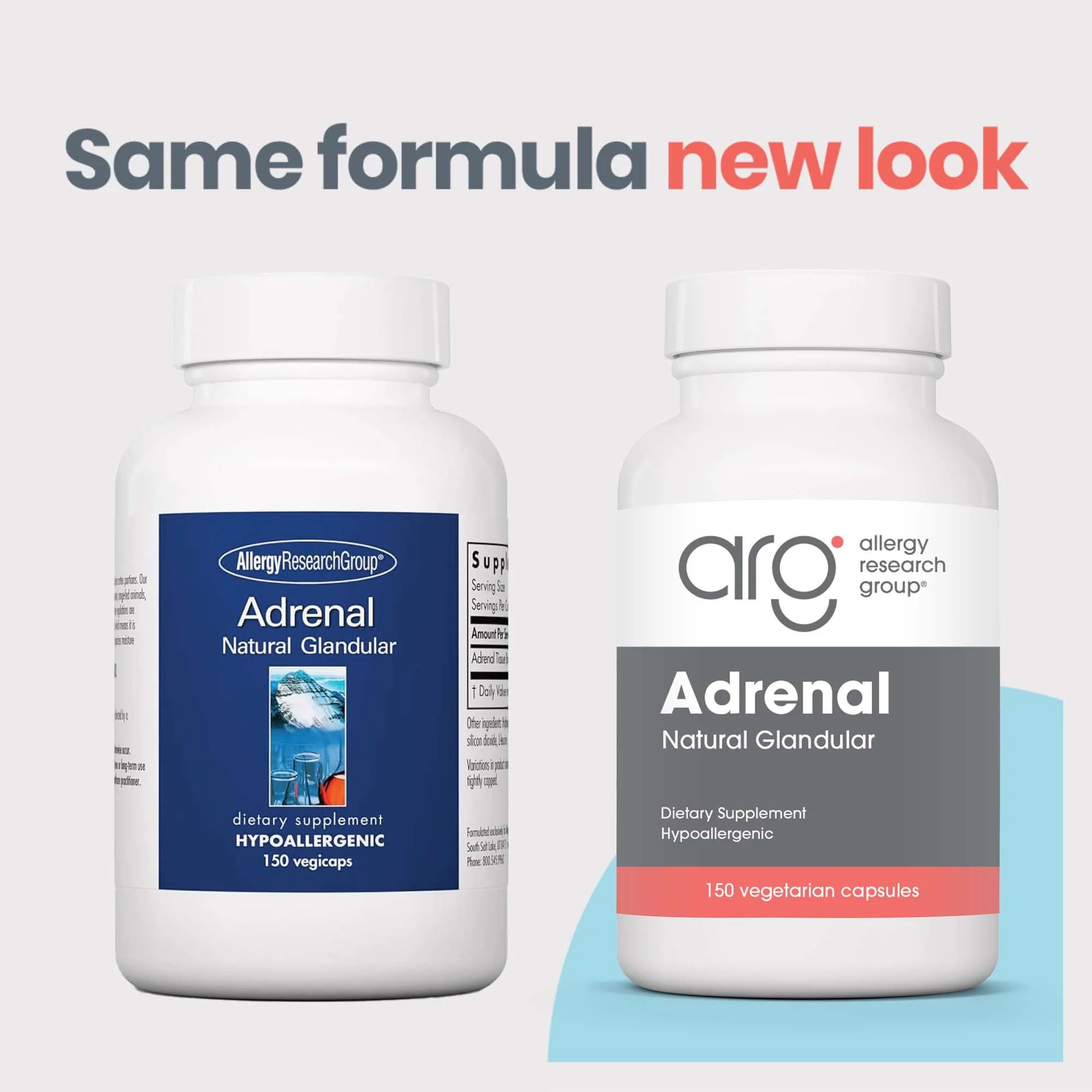 Allergy Research Group Adrenal Cortex Extract with a measuring spoon