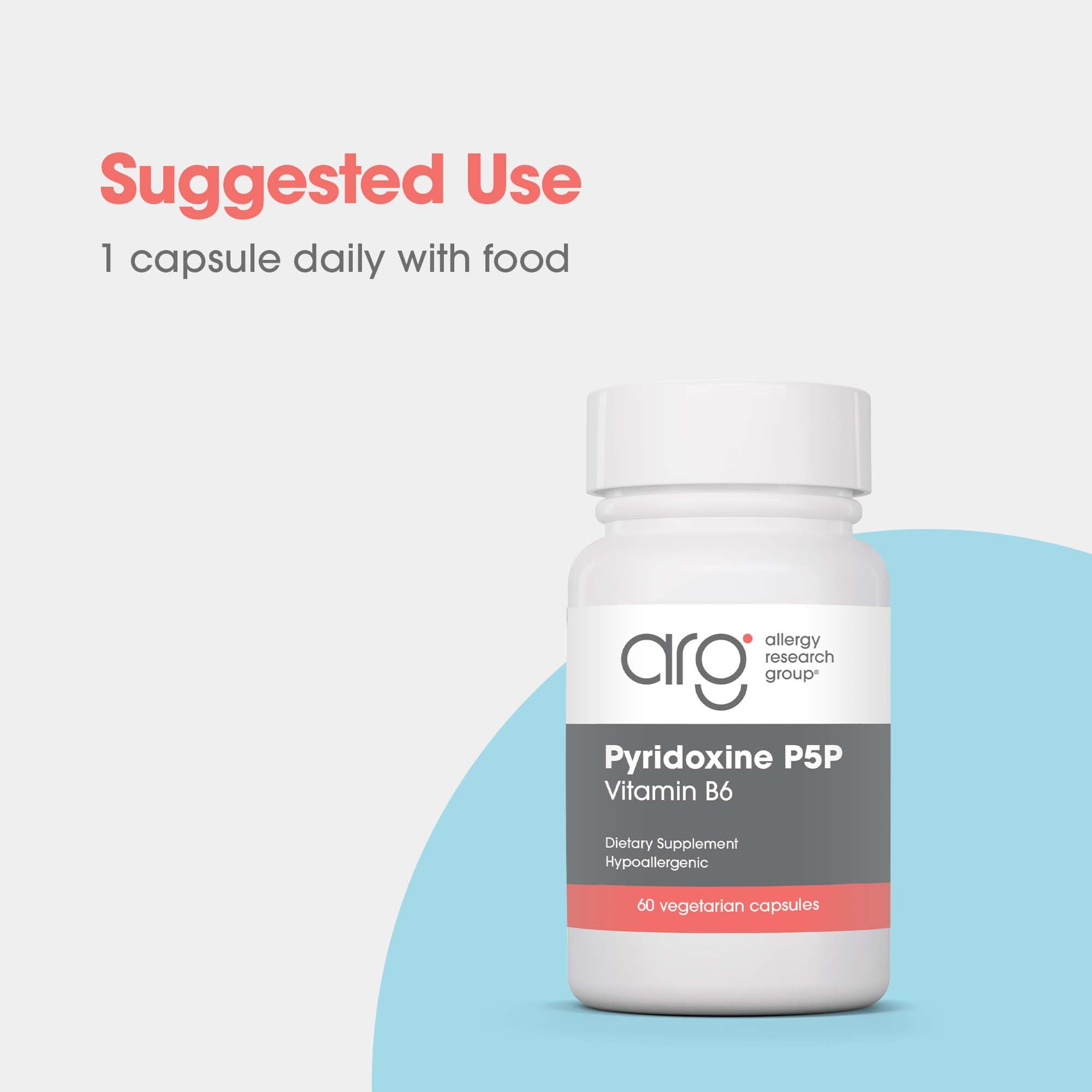 Allergy Research Group B6 (Pyridoxal Phosphate) 275mg supplement packaging