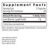 Allergy Research Group Beef Liver Supplement side view