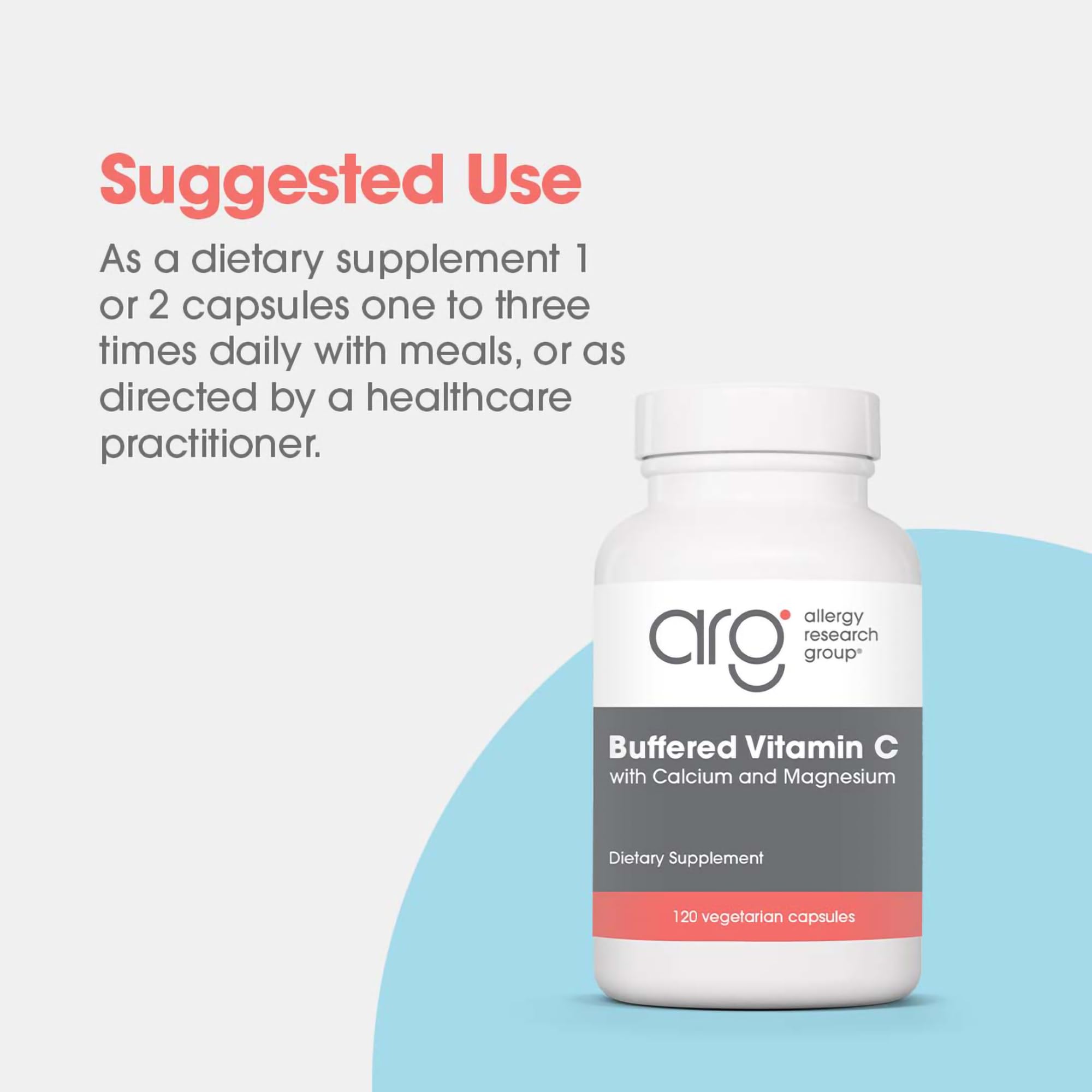 Allergy Research Group Buffered Vitamin C capsules side view