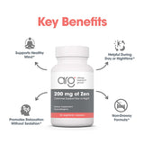 Allergy Research Group Calmness Support Supplement 200mg Zen capsules on a surface