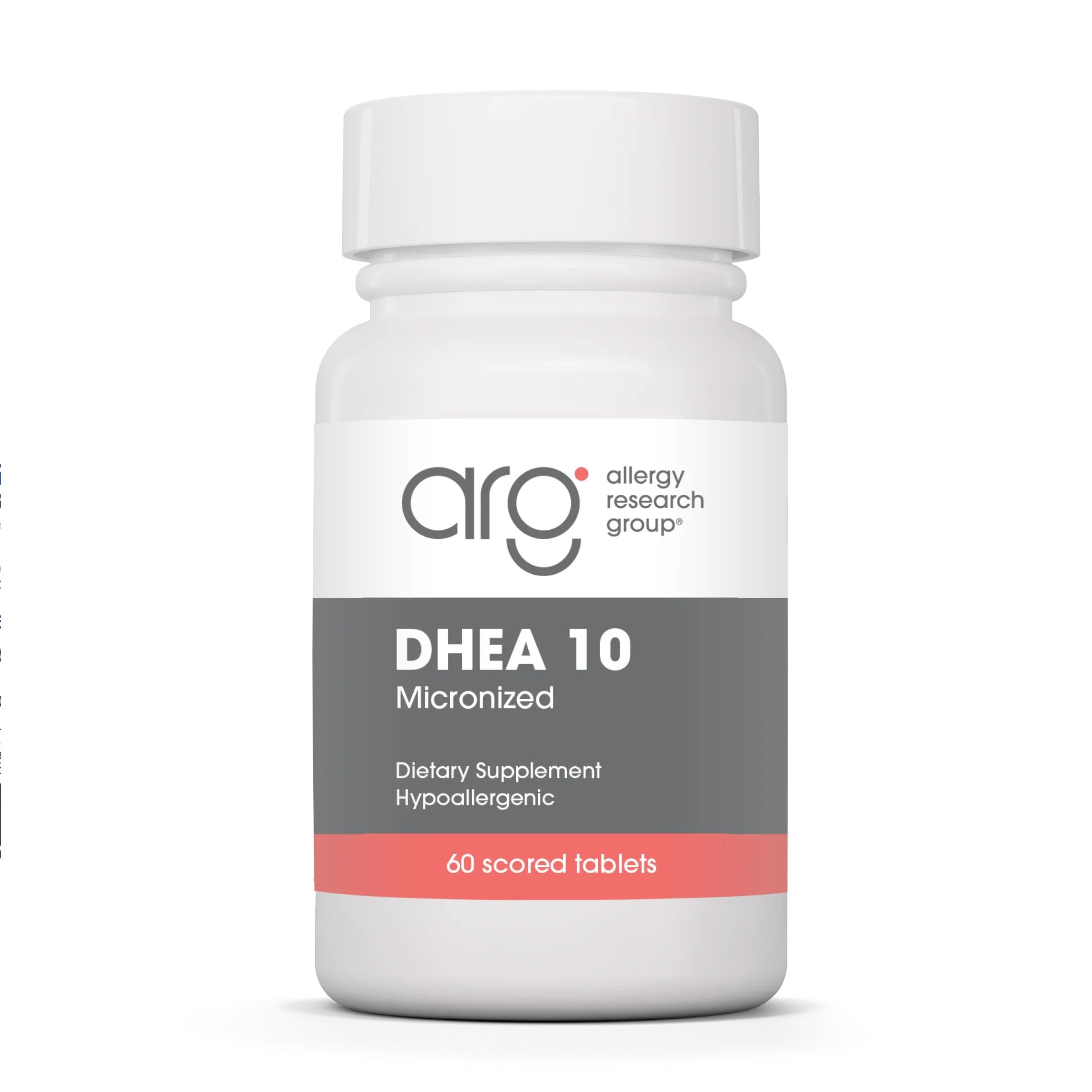 Allergy Research Group DHEA 10 supplement front view with packaging