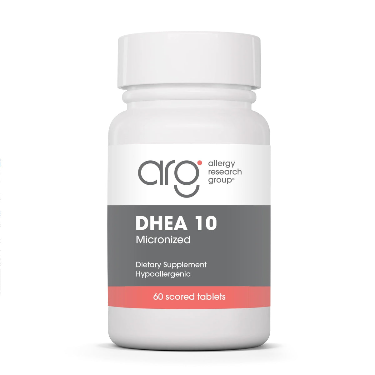Allergy Research Group DHEA 10 supplement front view with packaging