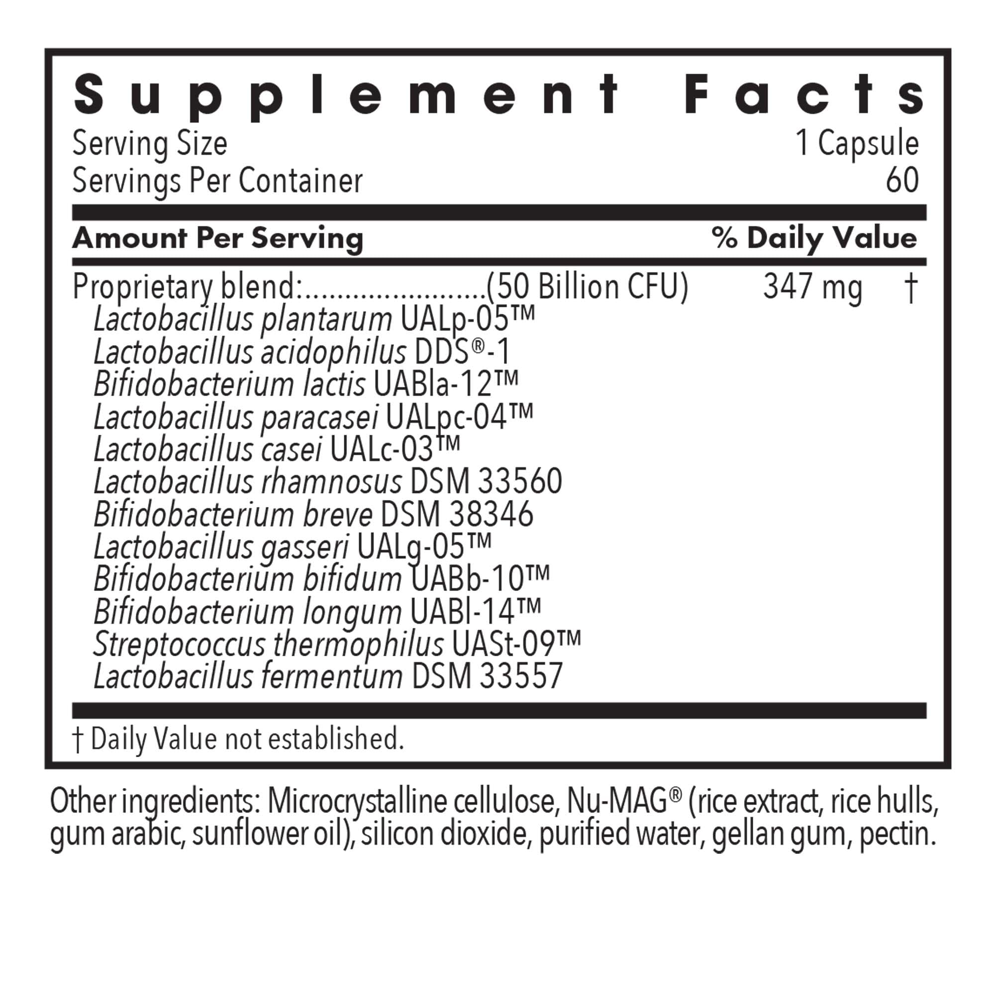 Allergy Research Group Essential-Biotic Probiotic Capsules back view