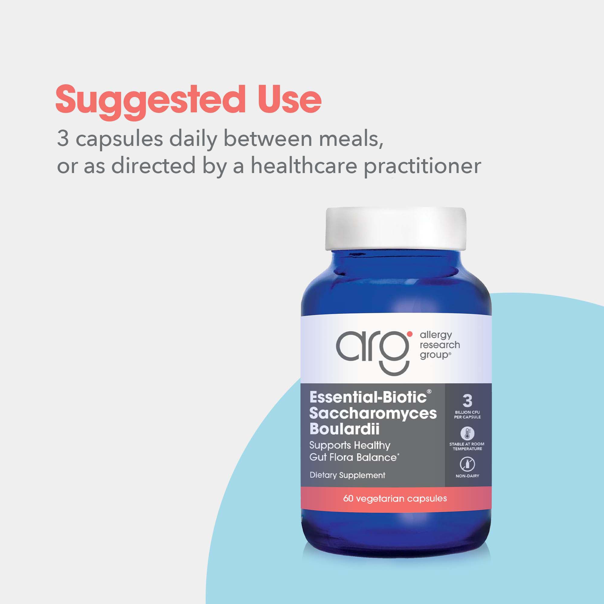 Allergy Research Group Essential-Biotic Saccharomyces Boulardii capsule with measuring spoon