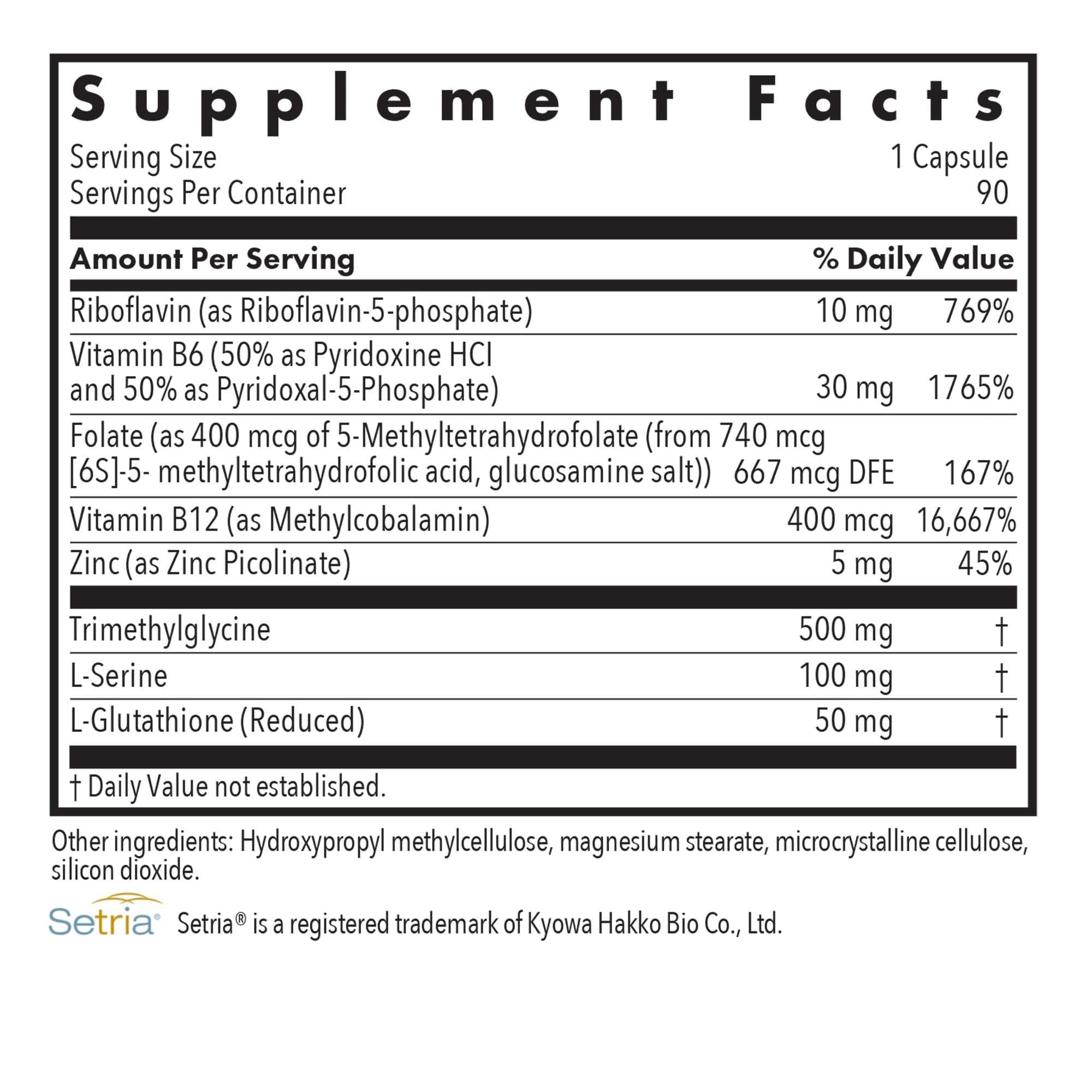 Allergy Research Group Homocysteine Plus Supplement bottle side view