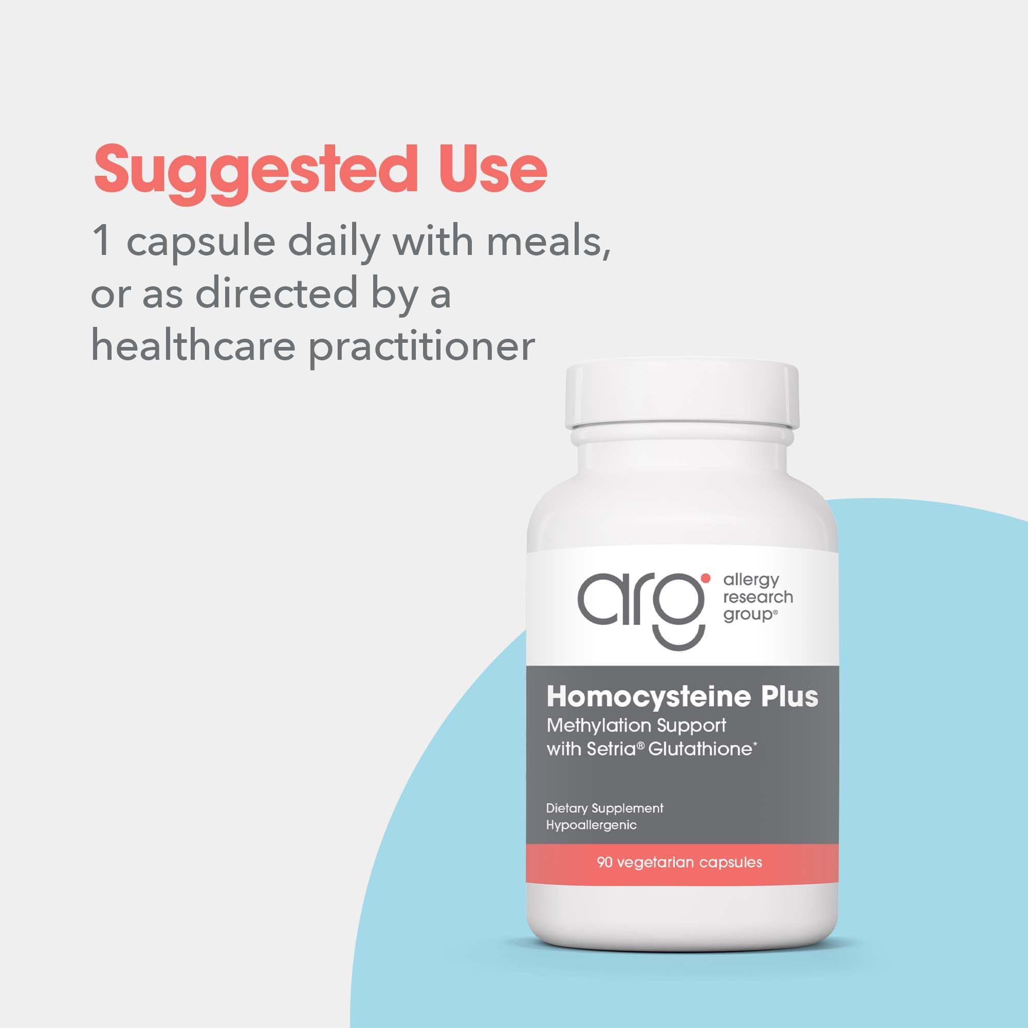 Allergy Research Group Homocysteine Plus Supplement with a measuring spoon