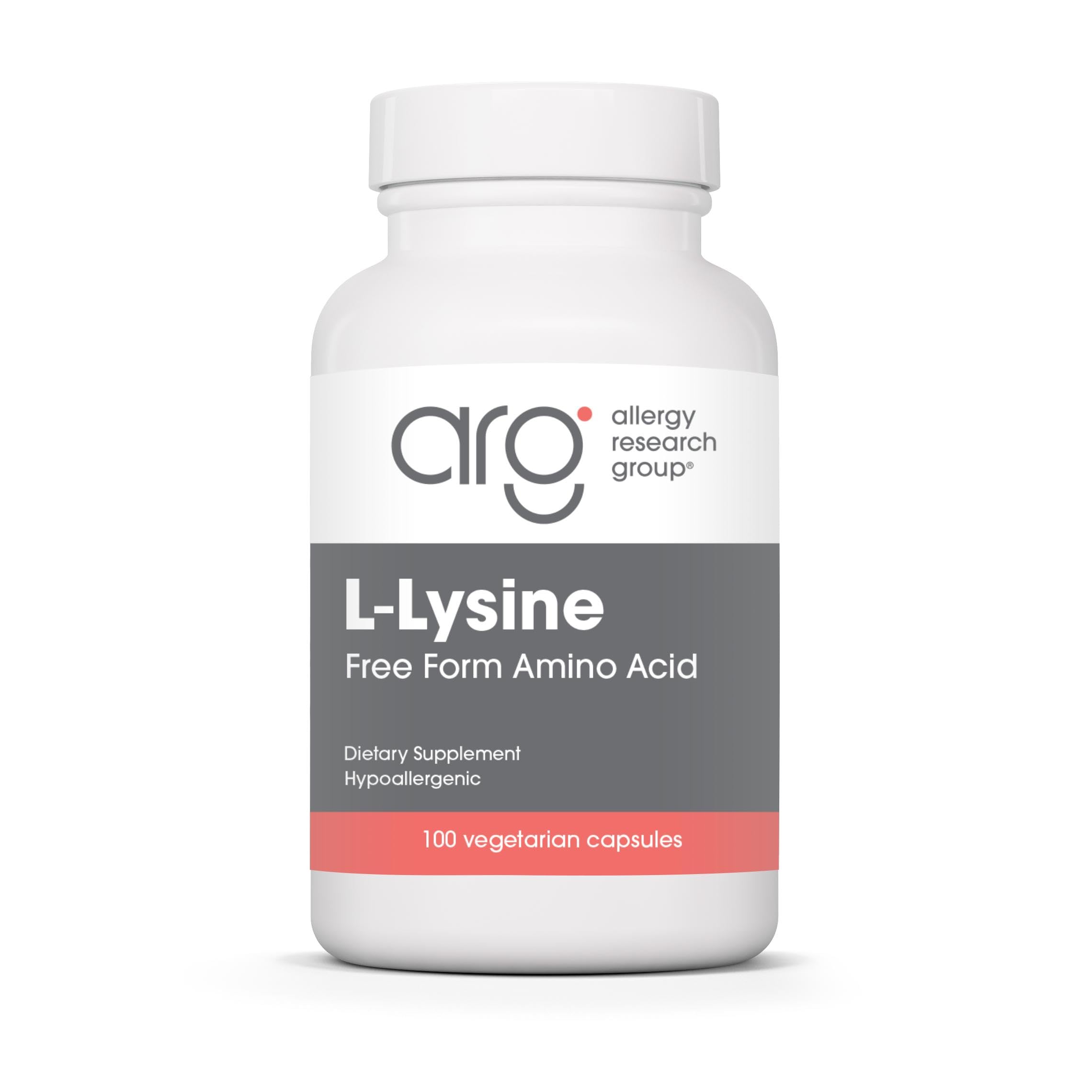 Allergy Research Group L-Lysine 500mg capsules front view