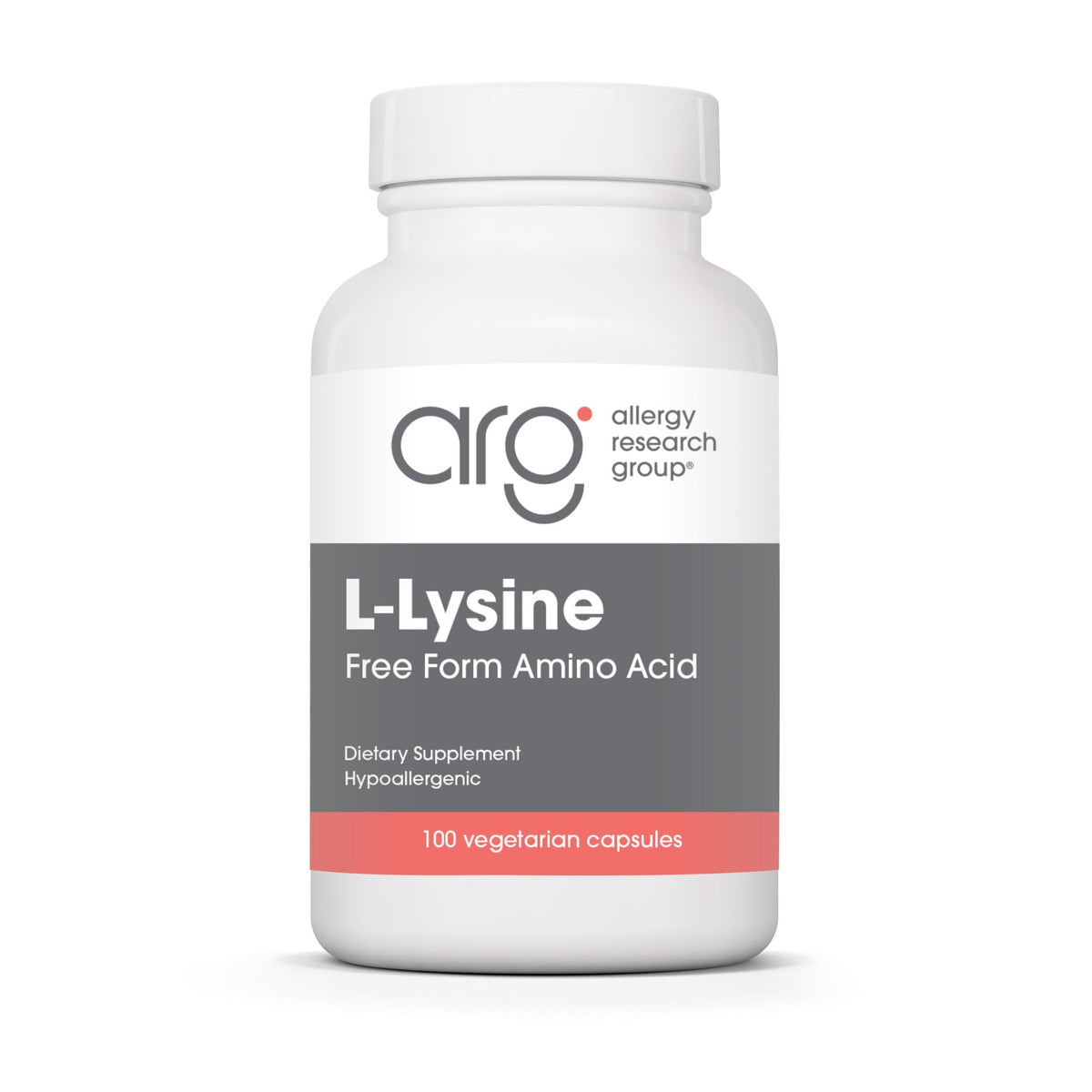 Allergy Research Group L-Lysine 500mg capsules front view