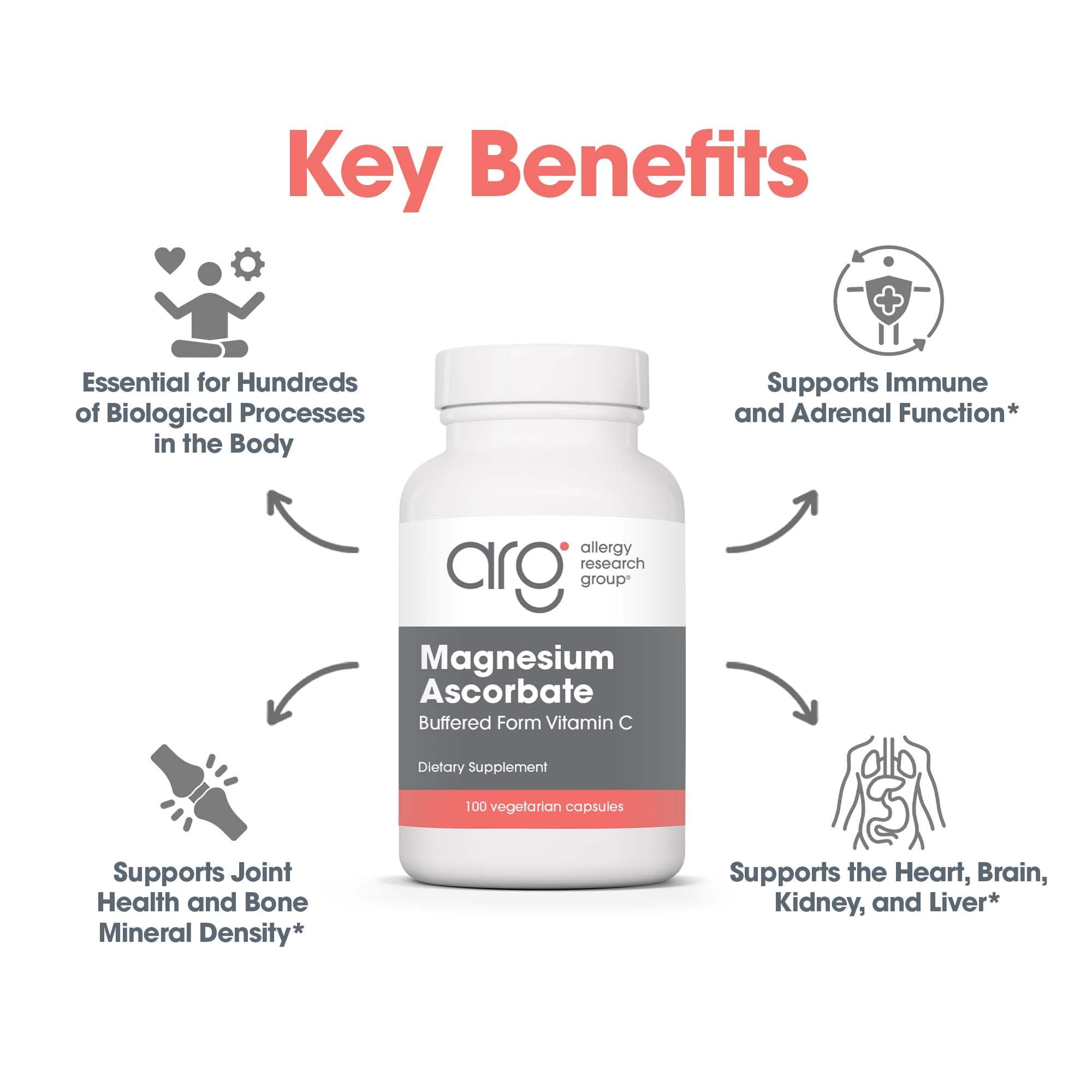 Allergy Research Group Magnesium Ascorbate Capsules close-up of capsules