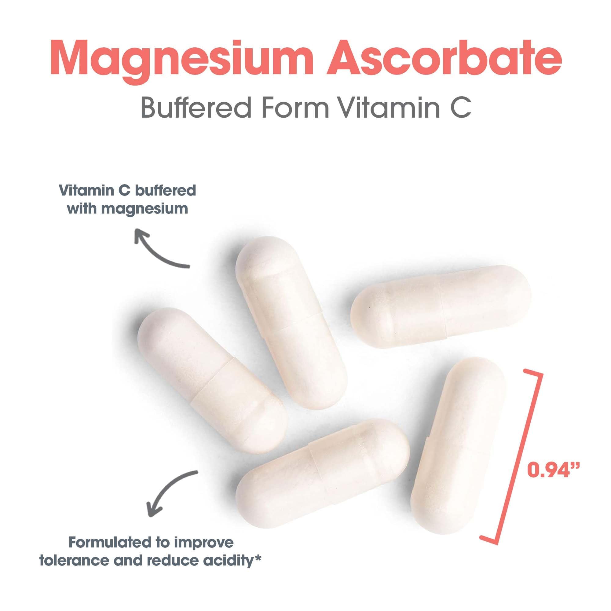 Allergy Research Group Magnesium Ascorbate Capsules with measuring spoon