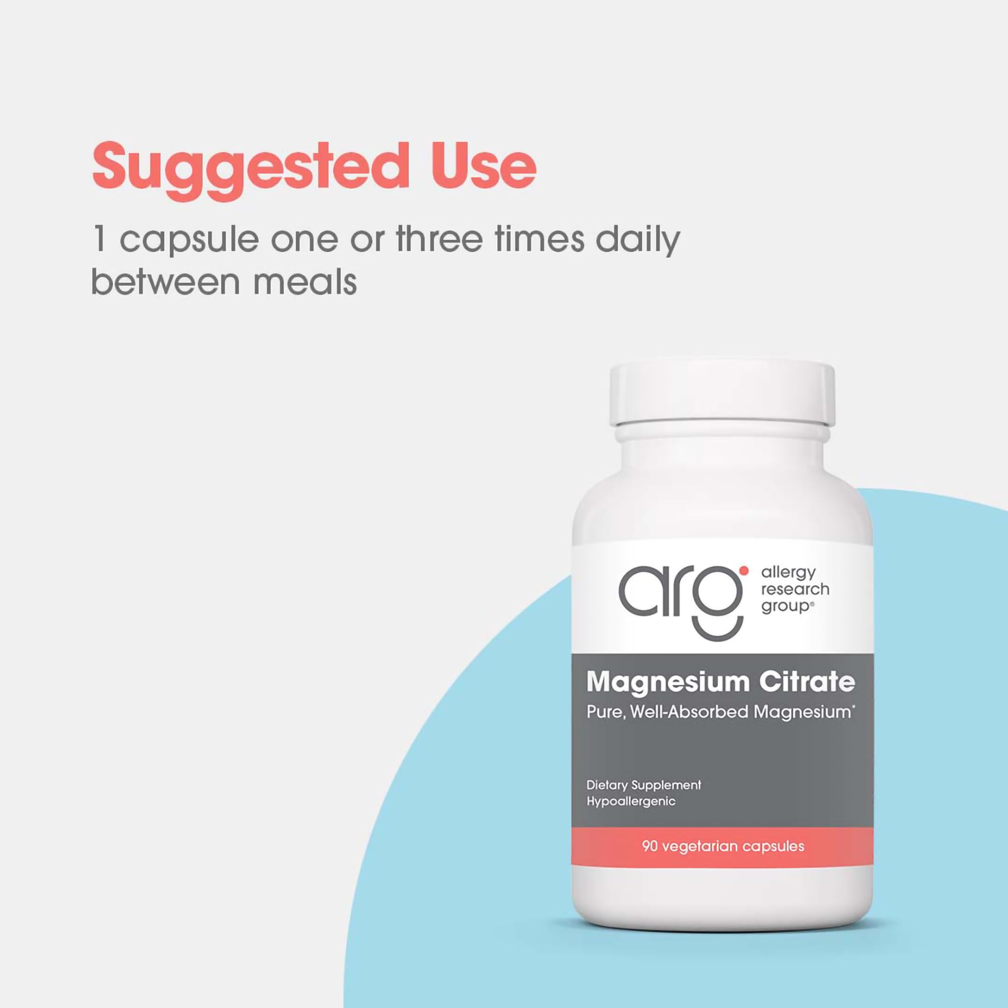 Allergy Research Group Magnesium Citrate 170mg bottle with label
