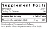 Allergy Research Group Magnesium Citrate 170mg bottle with label