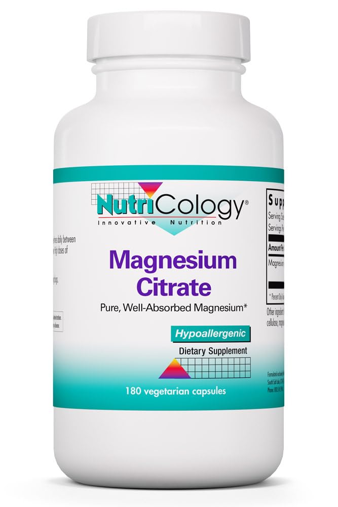 Allergy Research Group Magnesium Citrate 170mg capsule bottle front view