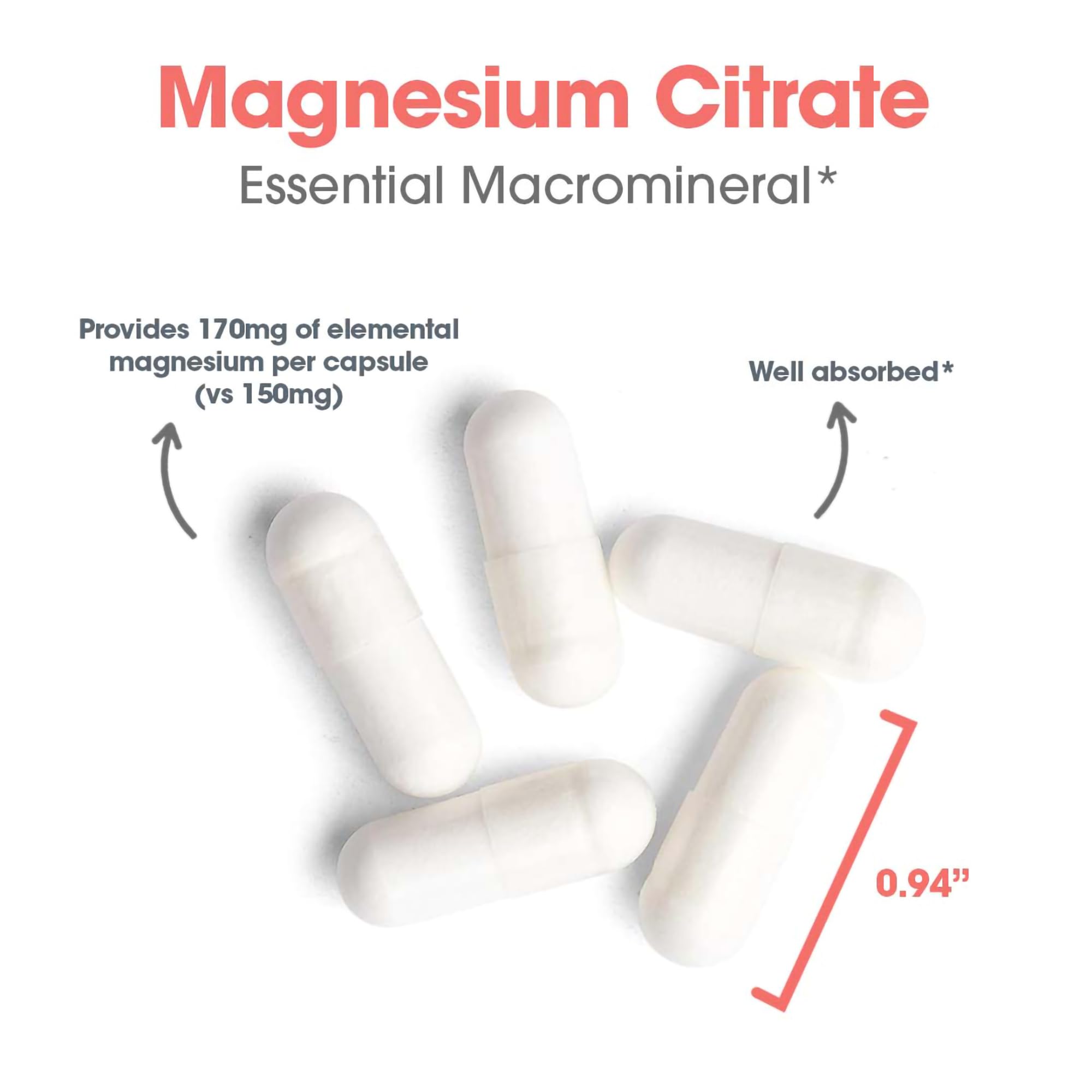 Allergy Research Group Magnesium Citrate 170mg capsules close-up