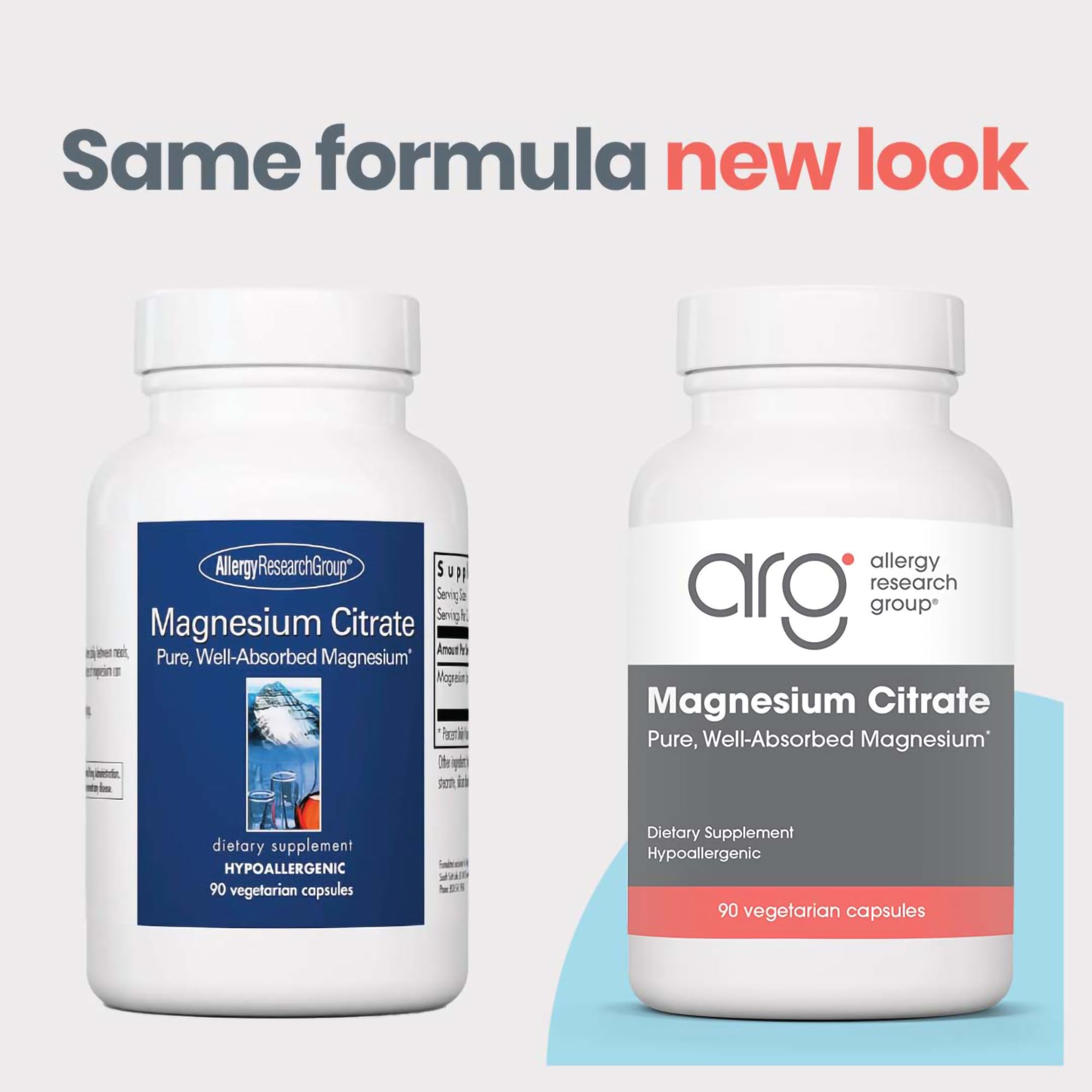 Allergy Research Group Magnesium Citrate 170mg side view