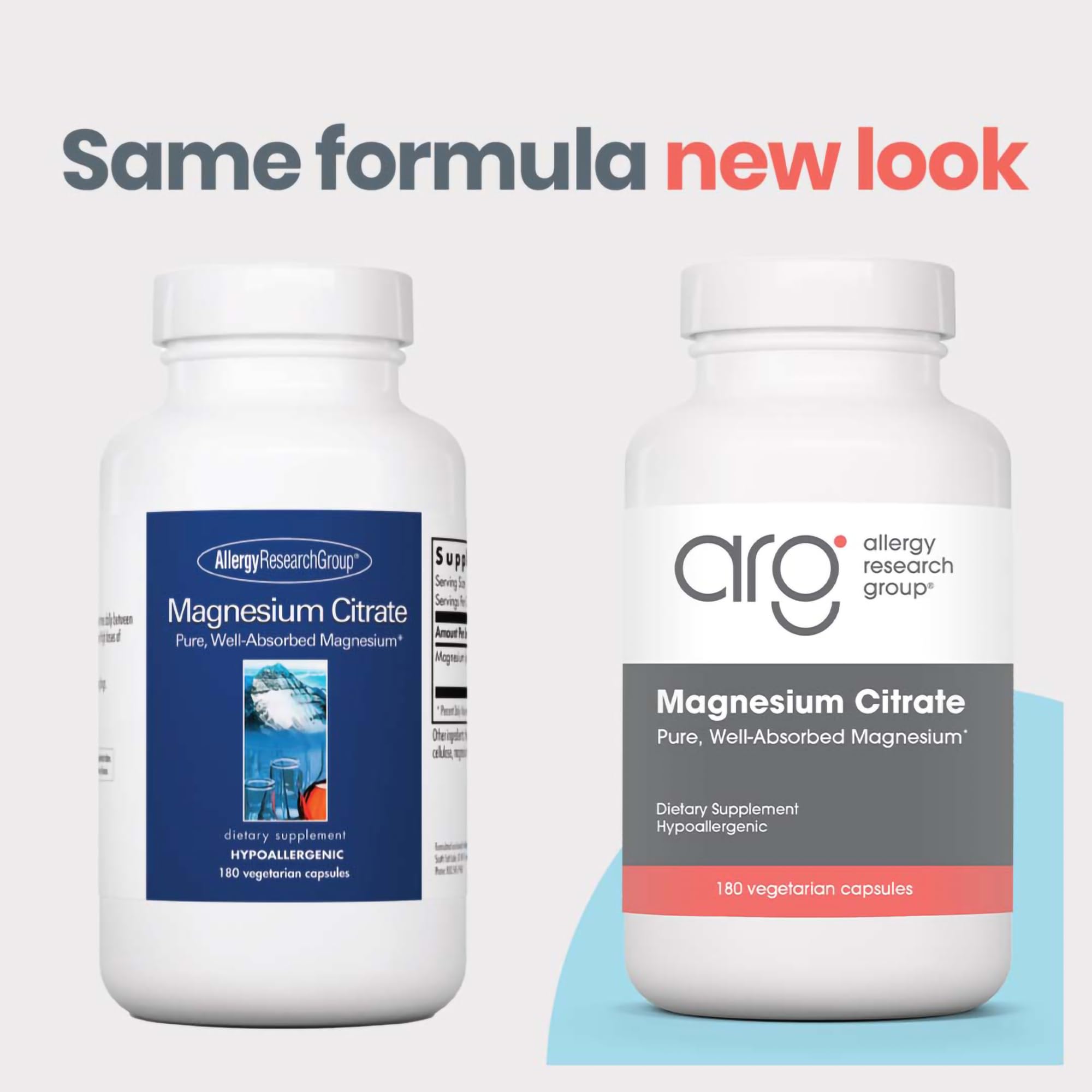 Allergy Research Group Magnesium Citrate 170mg side view