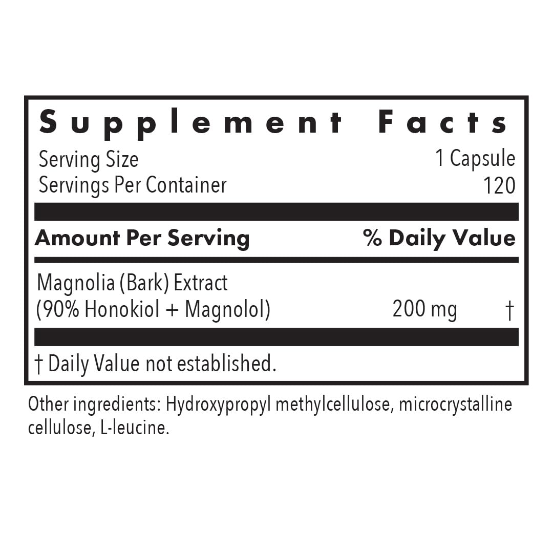 Allergy Research Group Magnolia Extract 200mg side view