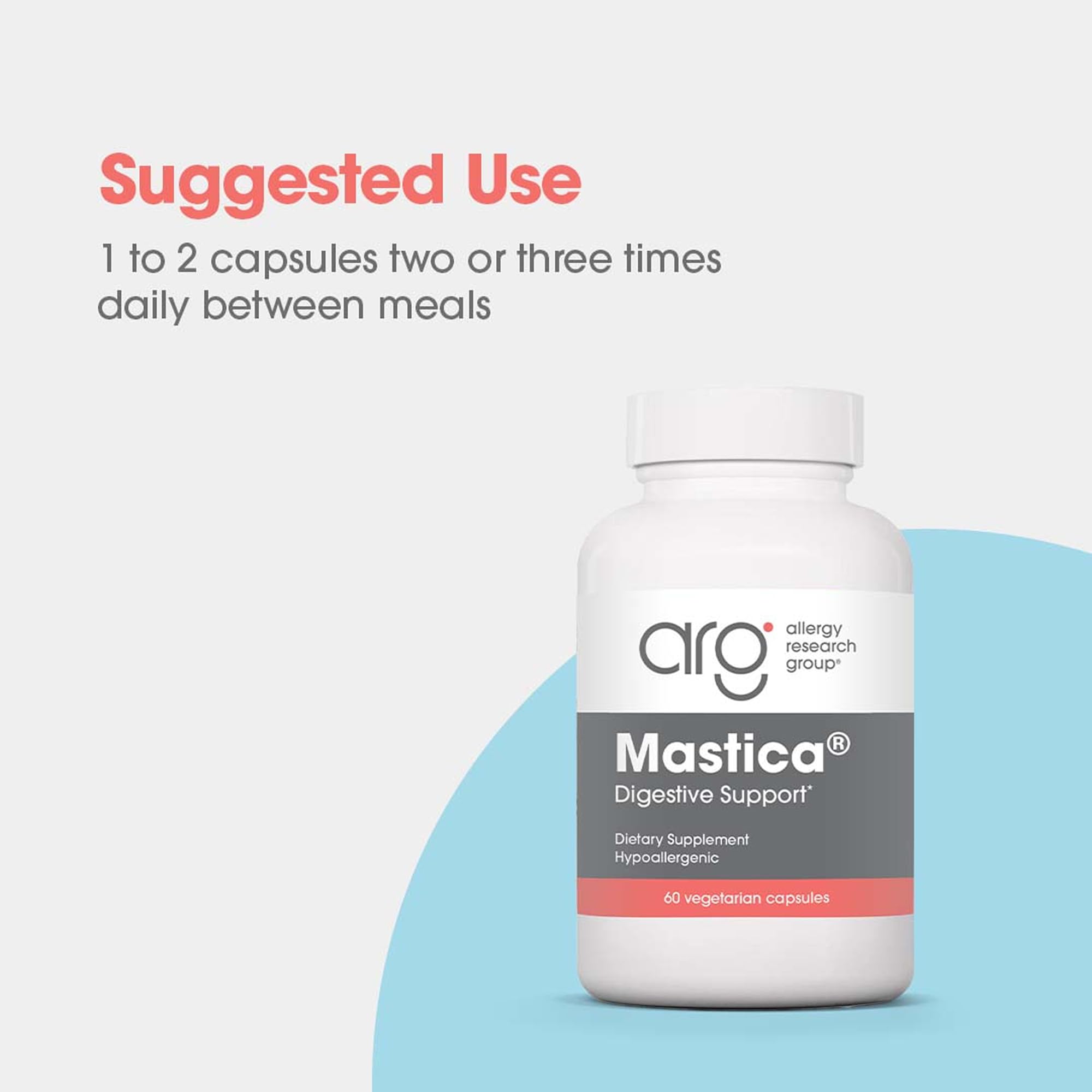 Allergy Research Group Mastica supplement with a measuring spoon