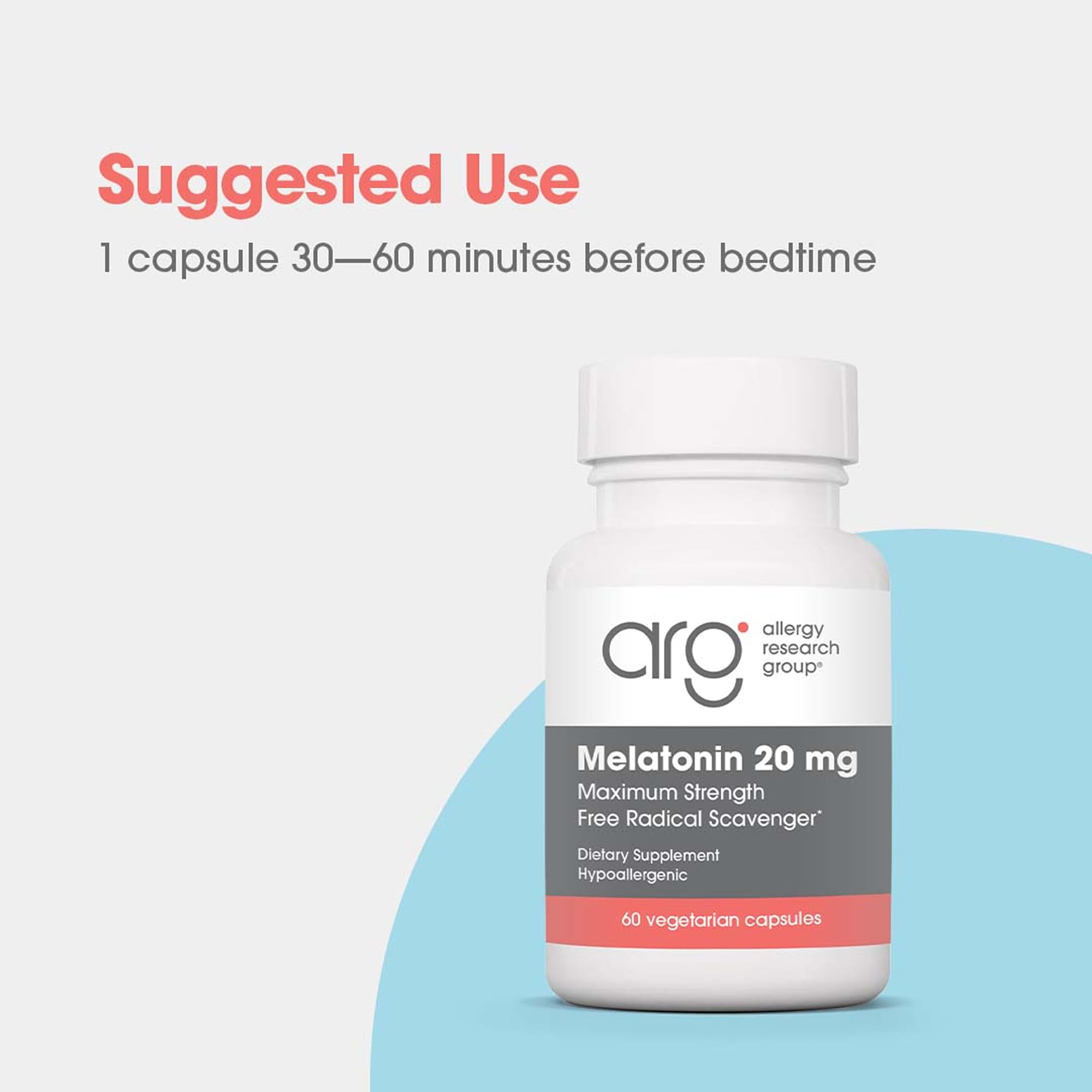 Allergy Research Group Melatonin 20 mg ingredients list
