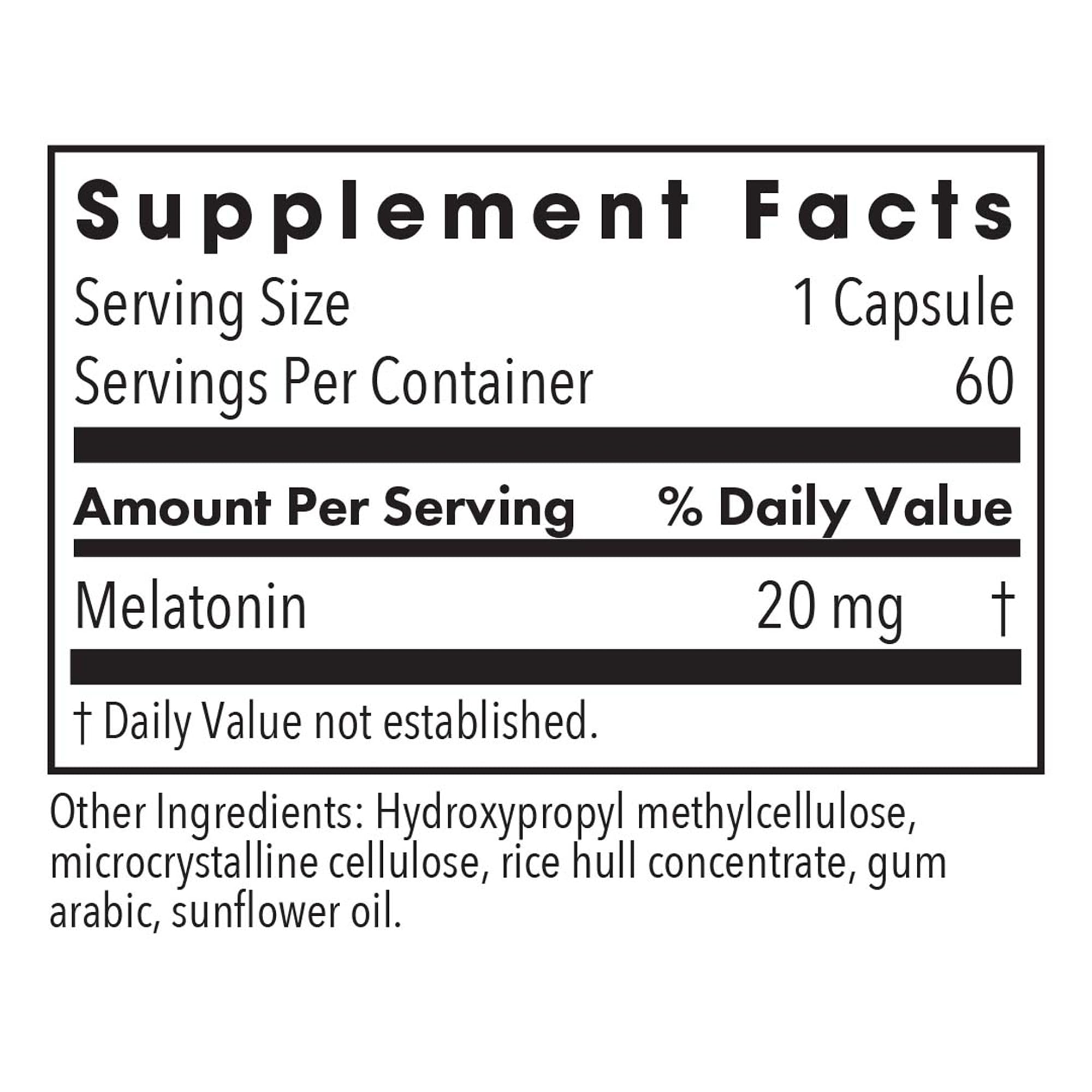 Allergy Research Group Melatonin 20 mg tablet close-up