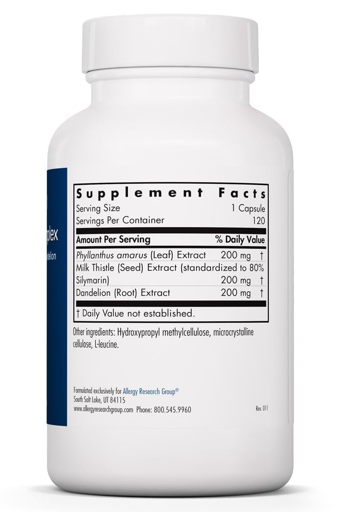 Allergy Research Group Milk Thistle Capsules 200mg ingredients list