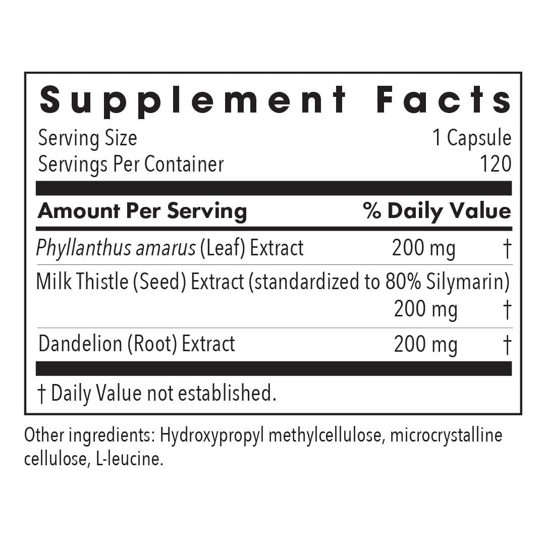 Allergy Research Group Milk Thistle Capsules 200mg side view