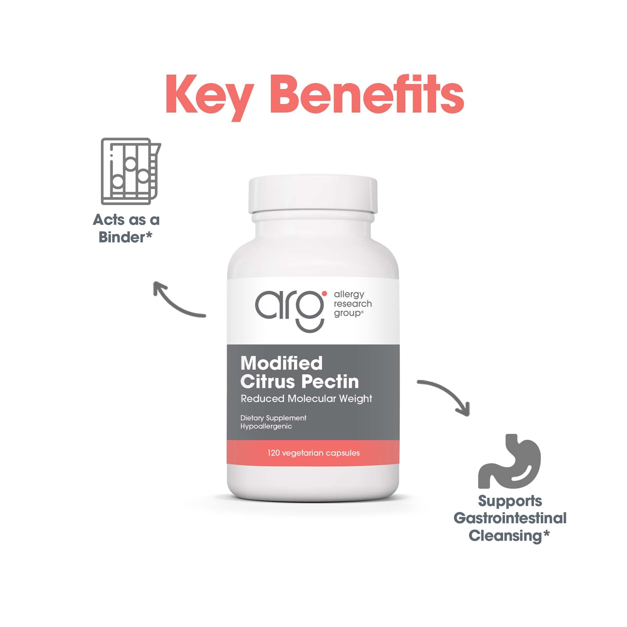 Allergy Research Group Modified Citrus Pectin 5g supplement with packaging