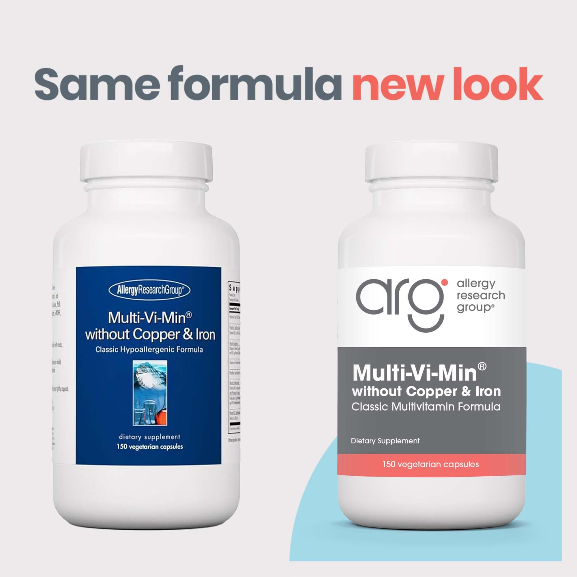 Allergy Research Group Multi-Vi-Min supplement capsule bottle side view