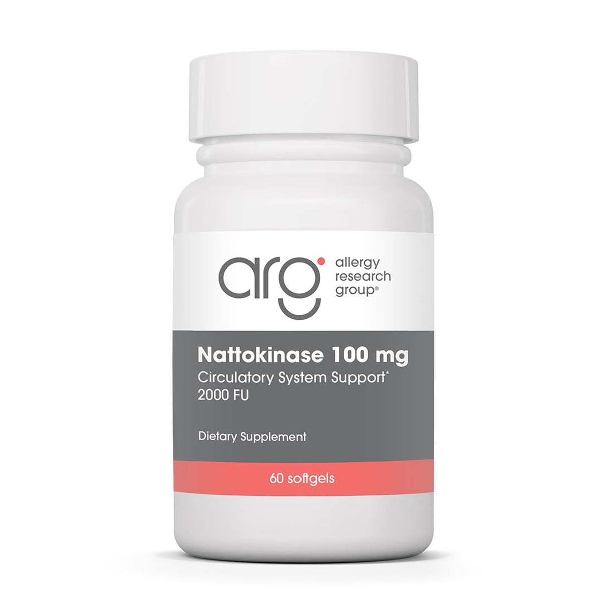 Allergy Research Group Nattokinase 100 mg supplement front view