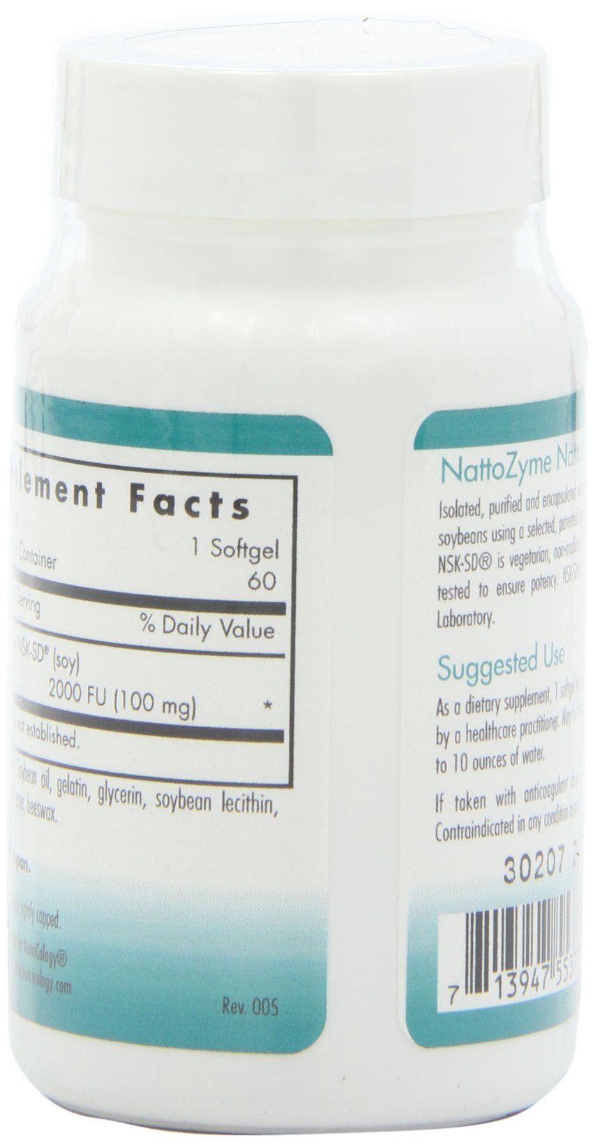 Allergy Research Group NutriCology NattoZyme 100 mg supplement capsule close-up