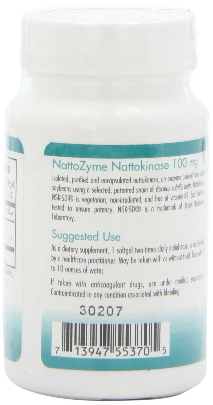 Allergy Research Group NutriCology NattoZyme 100 mg supplement packaging