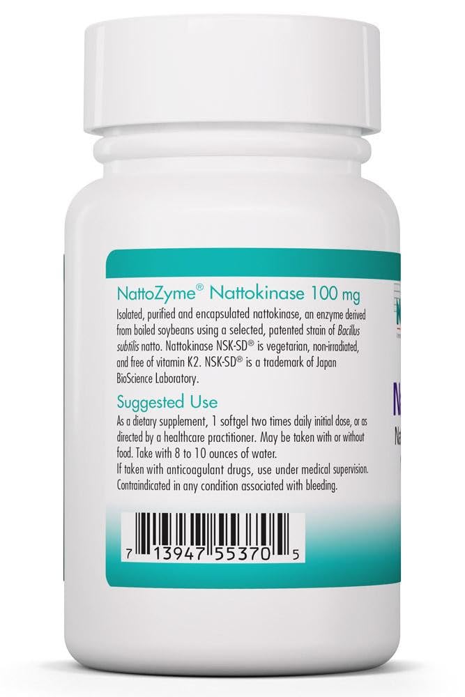 Allergy Research Group NutriCology NattoZyme 100 mg supplement side view
