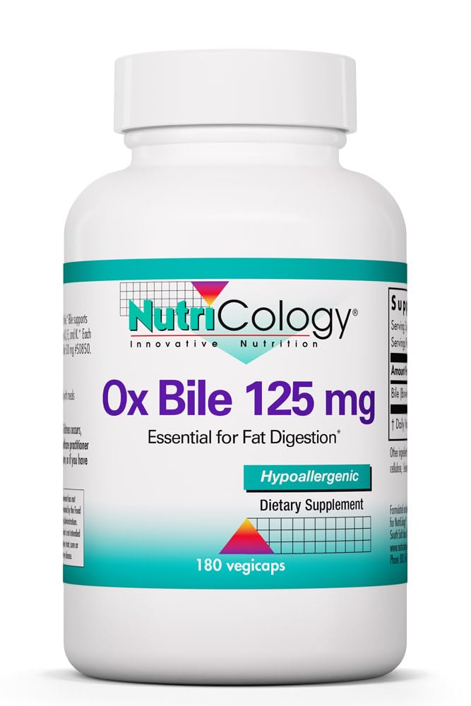 Allergy Research Group NutriCology Ox Bile 125 mg Capsules front view