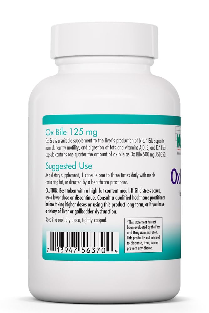 Allergy Research Group NutriCology Ox Bile 125 mg Capsules packaging