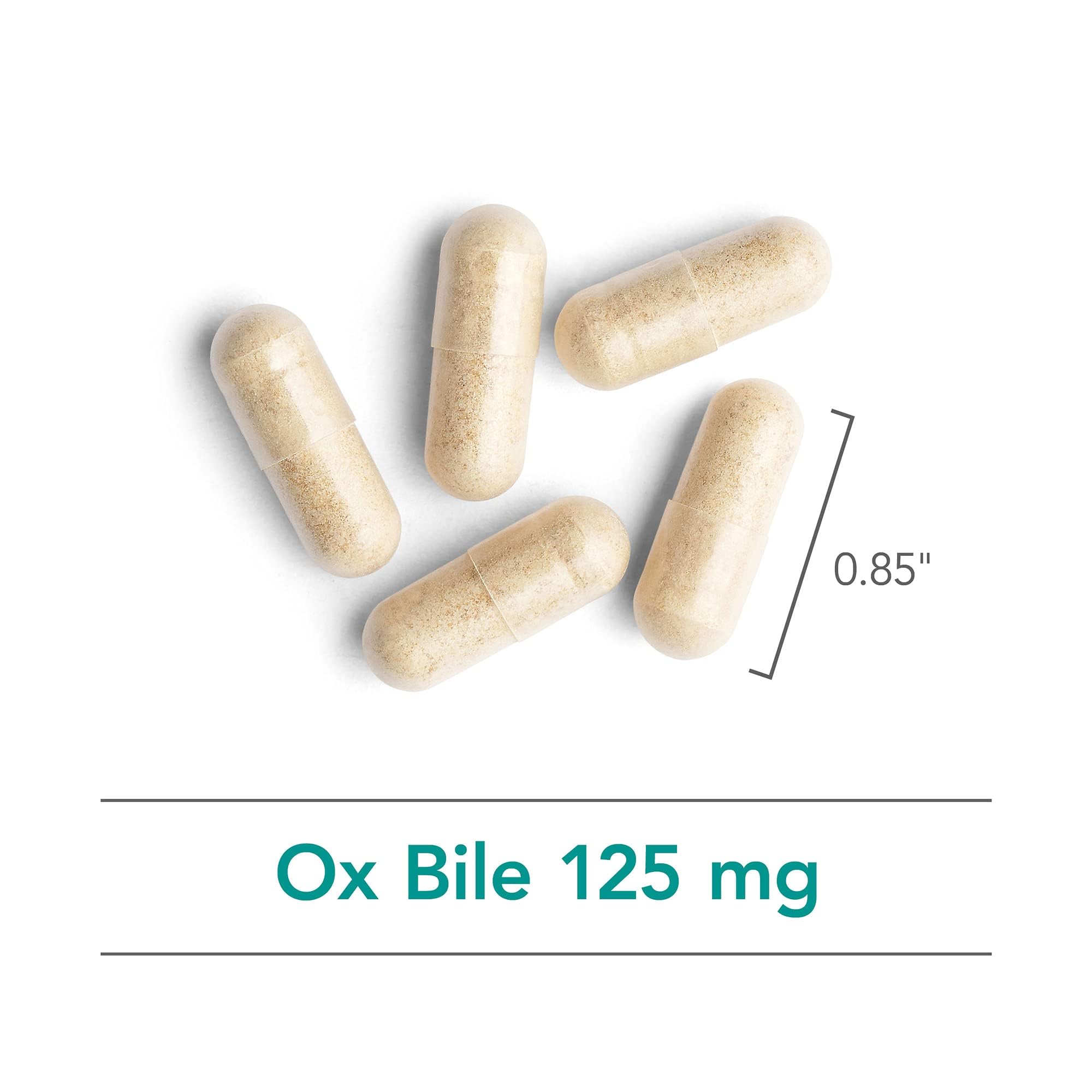 Allergy Research Group NutriCology Ox Bile 125 mg Capsules with a measuring spoon