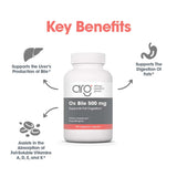 Allergy Research Group Ox Bile 500 mg supplement capsules on a table