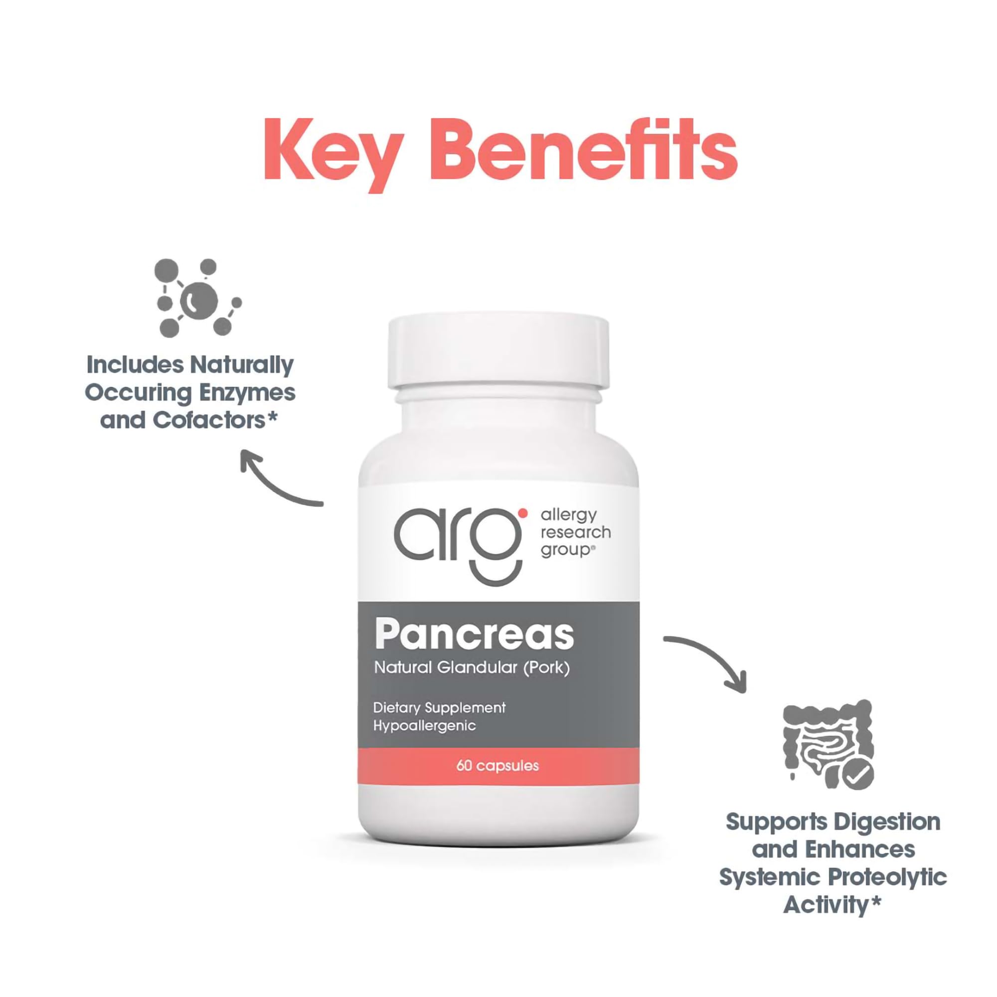 Allergy Research Group Pancreas Natural Glandular 28g ingredients list