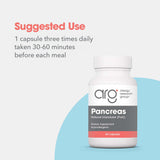 Allergy Research Group Pancreas Natural Glandular 28g product label
