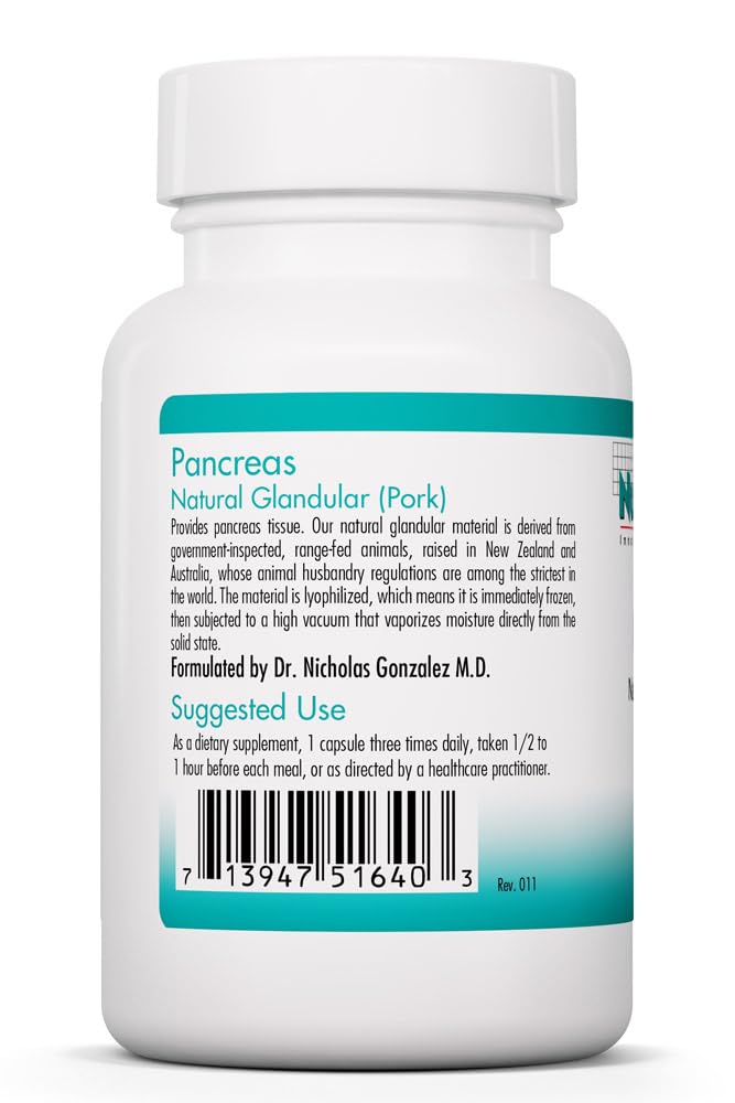 Allergy Research Group Pancreas Pork Multi-Enzyme Supplement bottle with label