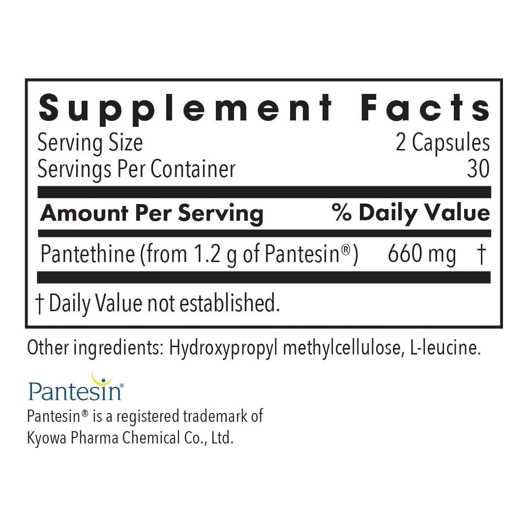Allergy Research Group Pantethine Supplement 660mg side view