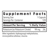Allergy Research Group Potassium Citrate 50g back view