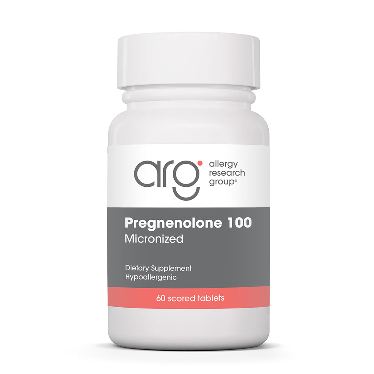Allergy Research Group Pregnenolone 100mg supplement front view