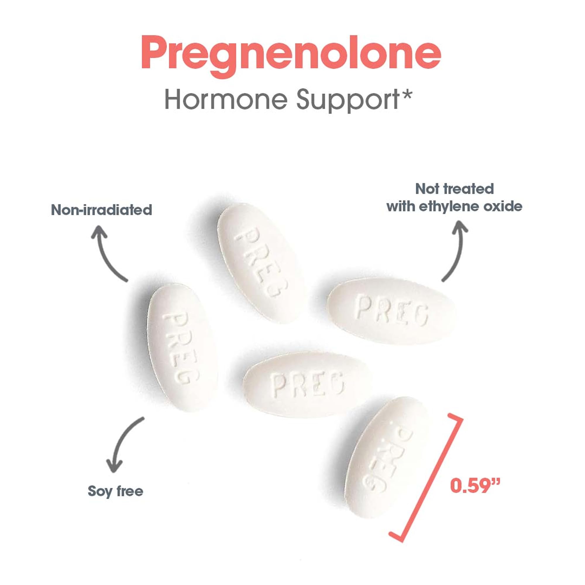 Allergy Research Group Pregnenolone 50mg tablet on a wooden table