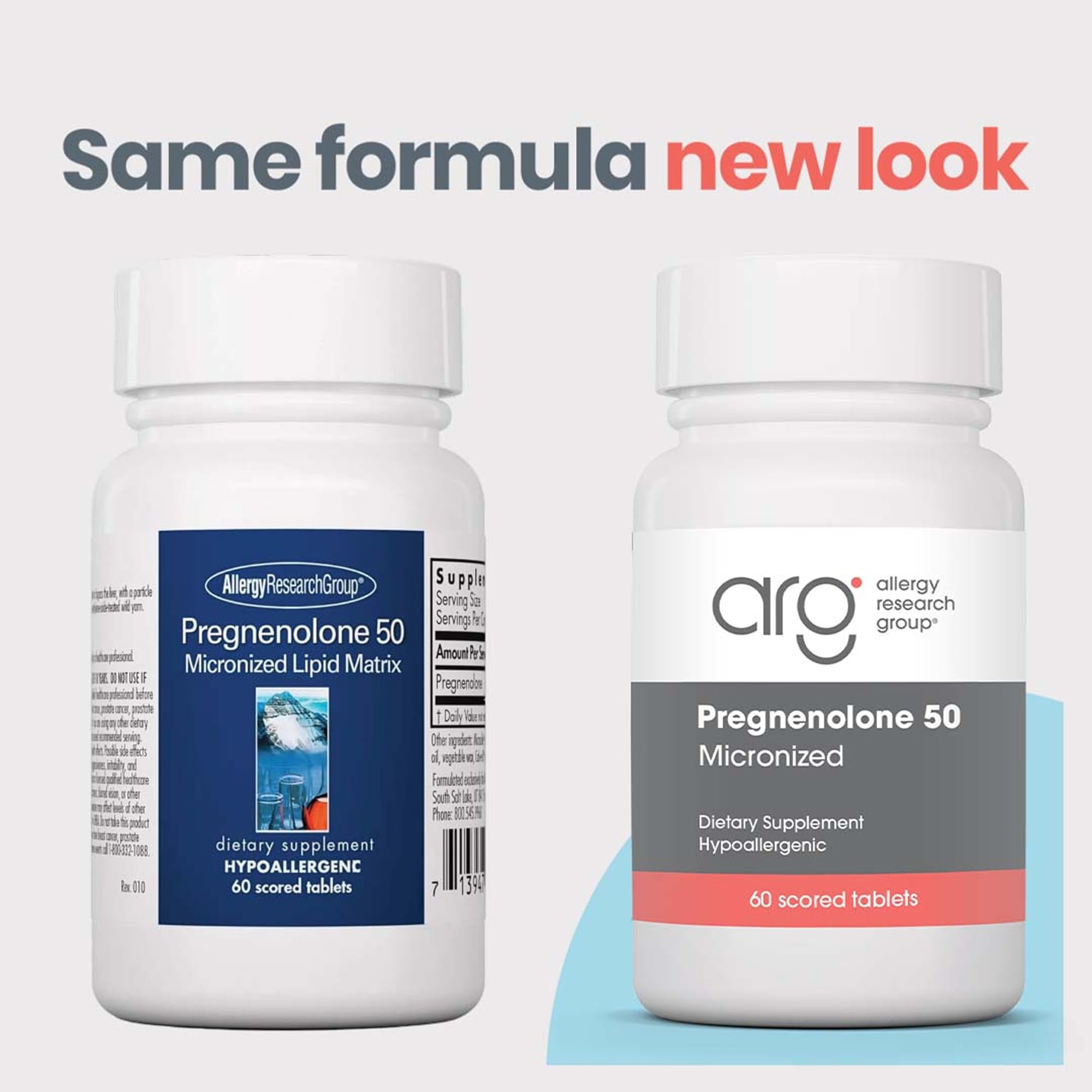 Allergy Research Group Pregnenolone 50mg tablet packaging