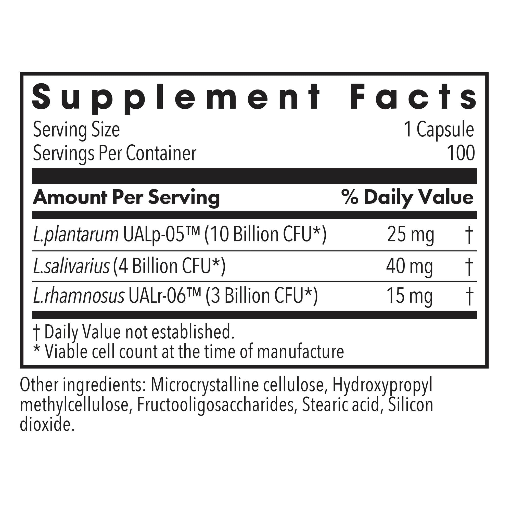 Allergy Research Group Probiotic Blend 30 Capsules back view