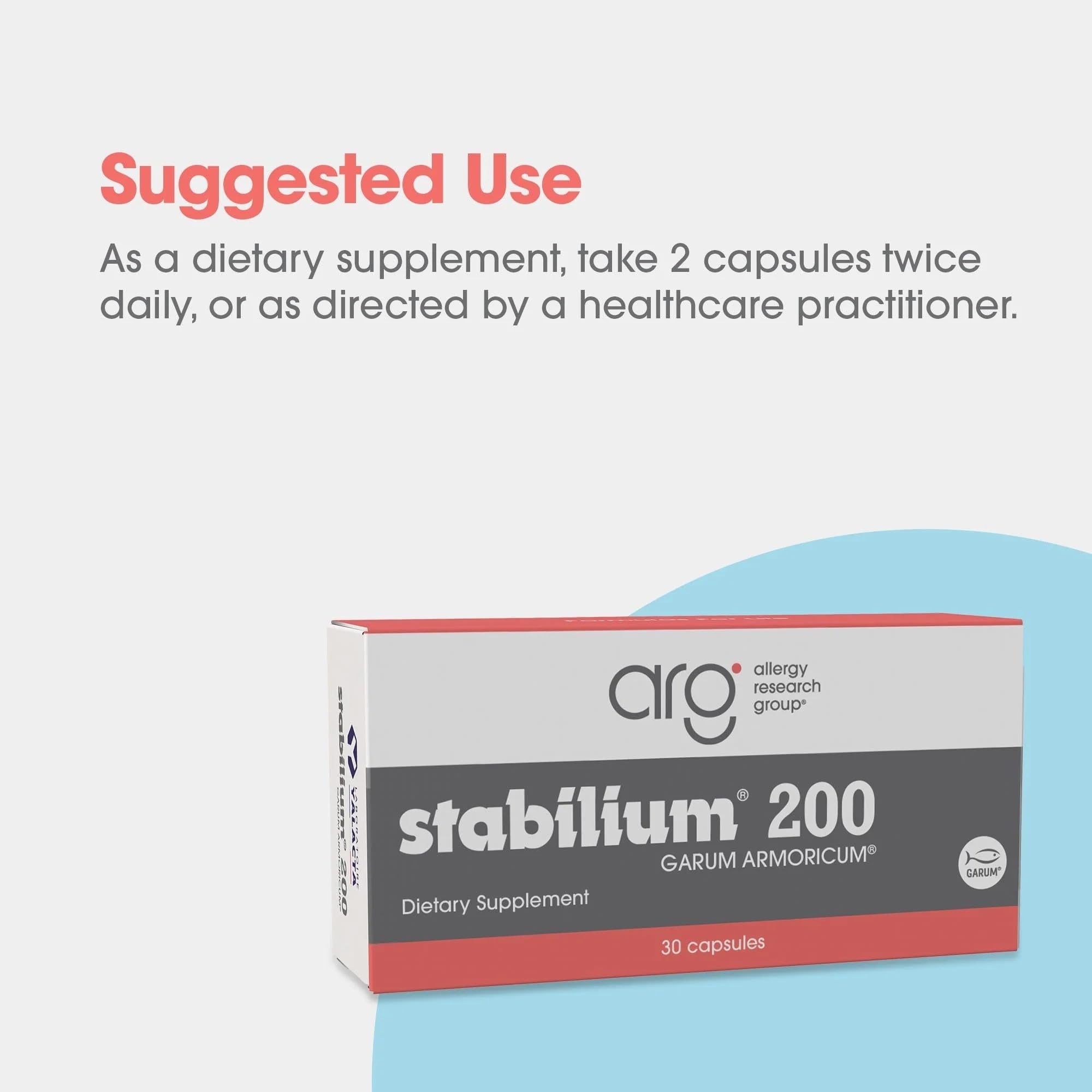 Allergy Research Group Stabilium 200 supplement packaging