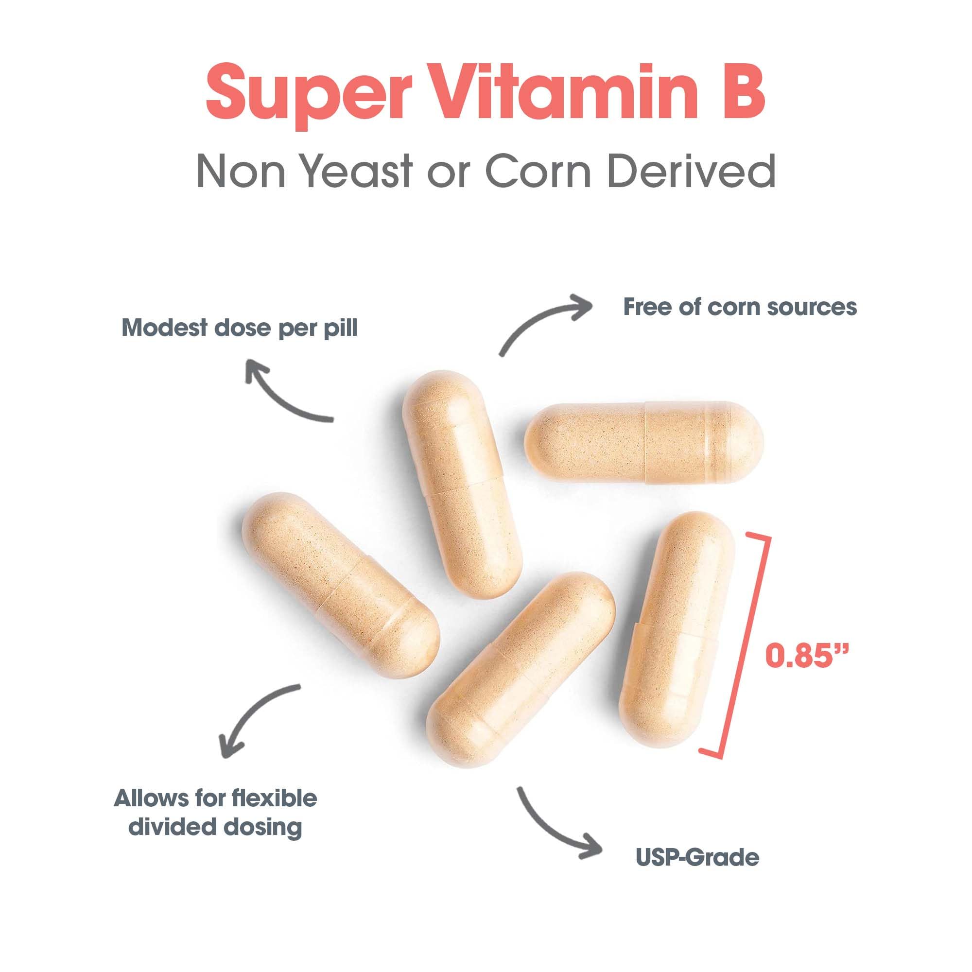 Allergy Research Group Super Vitamin B Complex 120 Capsules on a wooden table