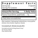 Allergy Research Group Thymus Extract 500mg Capsules bottle with label