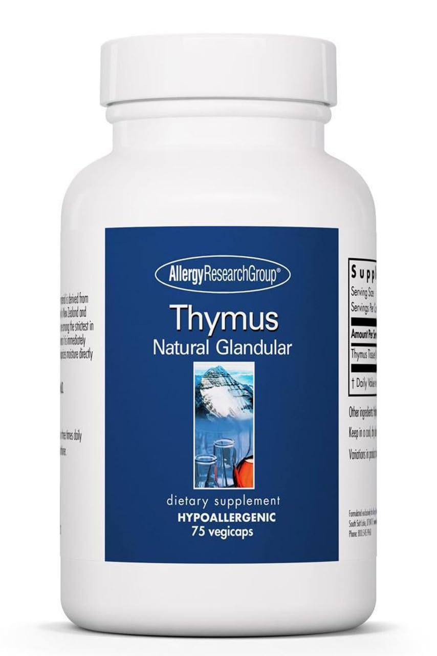Allergy Research Group Thymus Extract 500mg Capsules front view